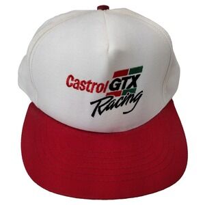 Novid Castrol GTX Racing Hat White/Red Adjustable one Size Fits All.